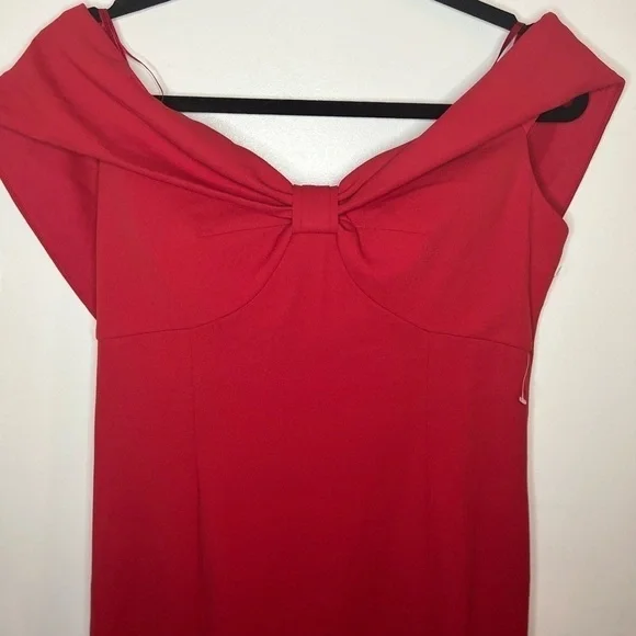 Marina off the shoulder red gown - Picture 5 of 5